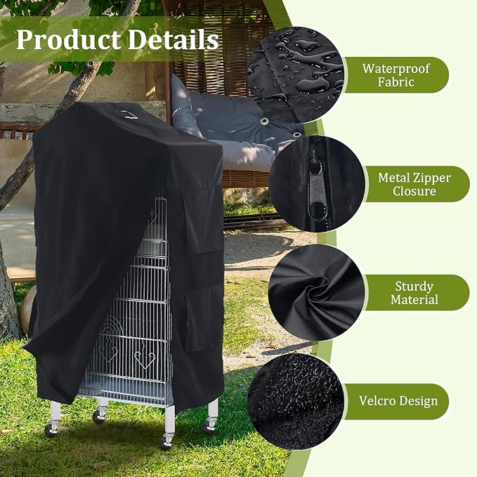 Bird Cage Cover Birdcage Cover, Washable Protection Blackout Cover Waterproof for Parakeets Lovebirds Macaw, Square Cages Accessories, Style A