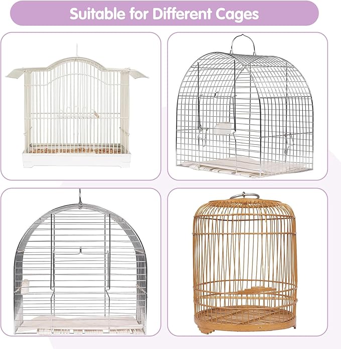 Bird Cage Cover, 45-90'' Adjustable, Universal Nylon Mesh Net, Bird Cage Skirt Guard, Purple