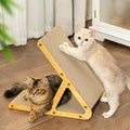 A-Frame Cat Scratcher Vertical & Horizontal Scratching pad for Multiple Cats, Double-Sided Scratch & Lounge Cardboard, Reclaimed Wood Look, Easy Assembly