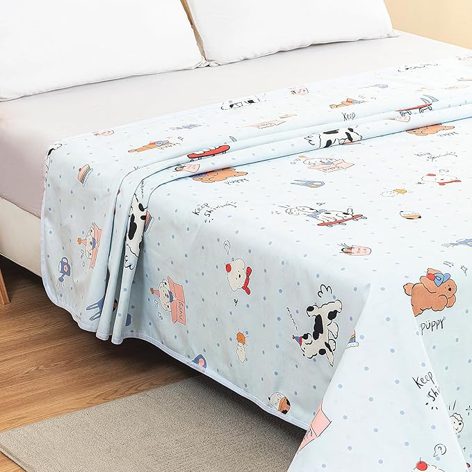 WenBags Waterproof Dog Bed Cover 60 * 80 Inches Throw Size,Pet Hair Resistant Reversible Couch Cover Mattress Protector,Leakproof Bed Liner/Sheet/Blanket for Adults Elderly Pets,Cute Dogs