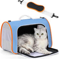 A 4 Pet Cat Carrier, Airline Approved Pet Carrier for Small Medium Cats Dogs Puppy with Safety Tether, Lightweight EVA Soft-Sided Bag, Anti-Collapse for Plane Car Train Vet