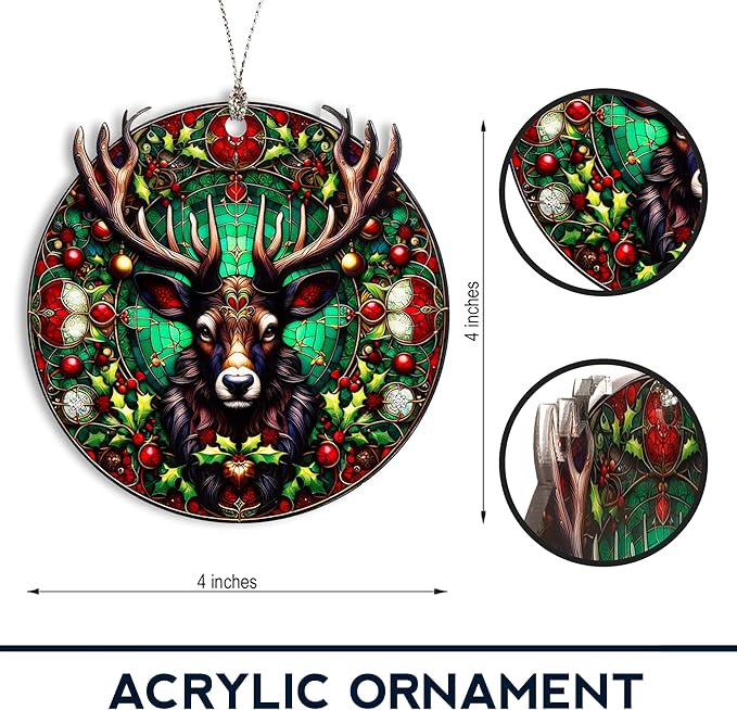 Reindeer Ornament, Reindeer Ornaments for Christmas Tree, Hunting Ornaments for Christmas Tree, Classic Gothic Fantasy Christmas Ornaments 2025, Deer Decor, Woodland Holiday Ornament Gift