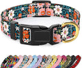 Reflective Dog Collar for Extra Small Dogs, Cute Flower Theme Adjustable Heavy-Duty Nylon Puppy Collar for Boy and Girl Female, Soft Pet Accessories with Quick Release Buckle, Elegant Floral