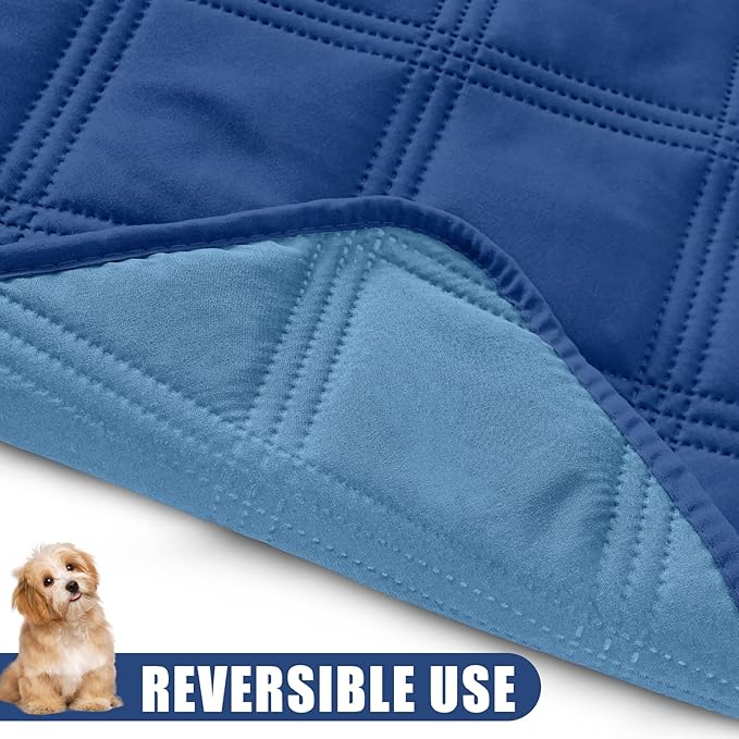 Smiry Waterproof Dog Bed Cover Blanket 30x70, Soft Reversible Pet Blanket, Washable Leakproof Cats Dogs Couch Cover for Sofa, Couch, Furniture, Navy/Blue