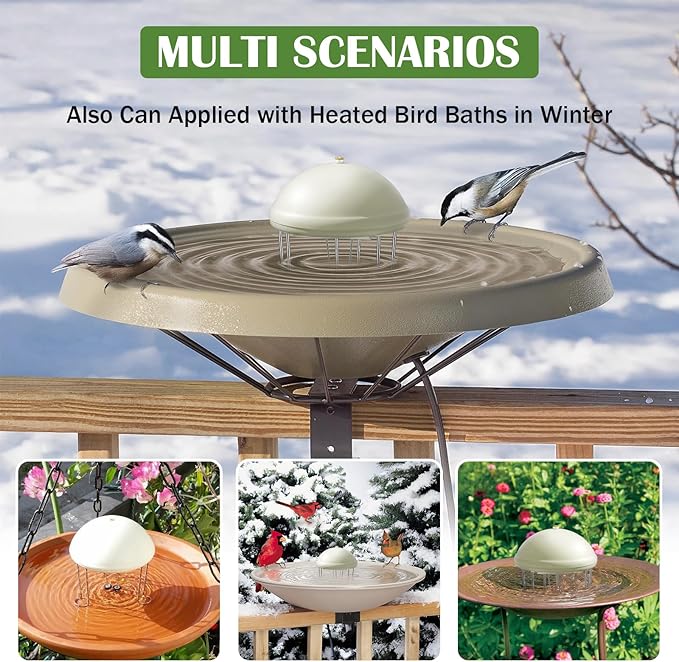 Buzzlett Bird Bath Water Circulator, Water Agitator for Bird Bath, Battery Powered, Energy Saving Switch Design and Quiet, Attract Birds