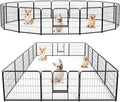 DUMOS Dog Playpen Indoor, Metal 24 Inch 16 Panels Foldable Pet Fence with Door, Outdoor Small Medium Large Dog Puppy Portable Exercise Play Pen for RV Camping, Trips, Play Yard