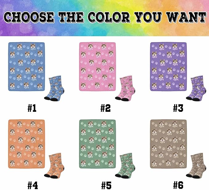 Personalized Paw Print Dog Blanket with Pet Name Face-Custom Puppy Blankets with Picture for Dogs-Customized Dog Memorial Throw Fleece Blanket-Loss of Pets Supplies Sympathy Gift for Bed Sofa Travel
