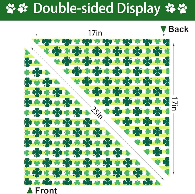 St. Patrick's Day Dog Bandana, 2 Pack Adjustable Holiday Party Pets Saint Patrick Day Bandana Triangle Bibs Lucky Dog Cat Scarf Set