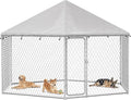 12x12 Outdoor Dog Kennel Outside Heavy Duty Dog Enclosure with Waterproof UV-Resistant Cover & Security Lock (149.6" L x 149.6" W x 95.3" H)