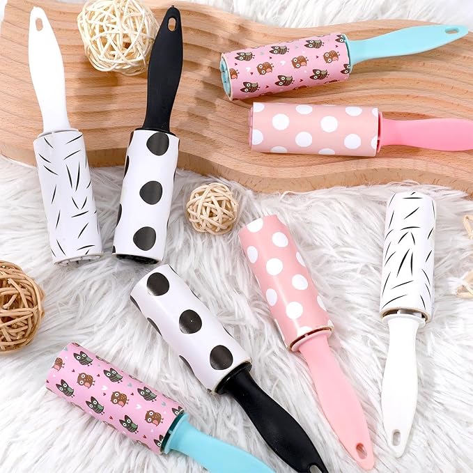 24 PCS Mini Lint Roller 720 Sheets Lint Rollers for Pet Hair Extra Sticky Travel Size Pet Hair Remover Compact Lints Roller for Clothes Portable Sticky Remover for Dust Furniture Car Seat Gift Bags