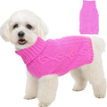 Dog Sweaters Small Dog Clothes Winter Turtleneck Puppy Sweater Warm Pet Cat Sweater Doggy Pullover Outfit with Twisted Design XS~XL(Pink, Large)