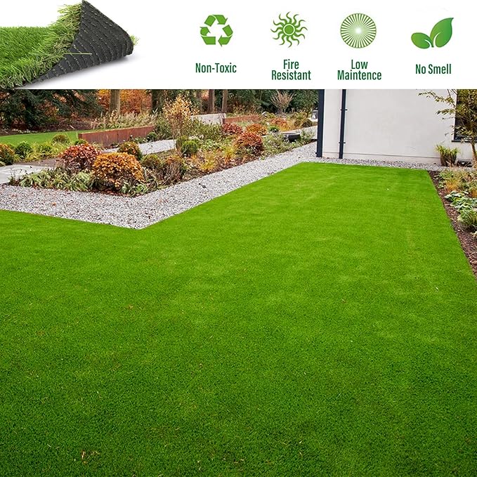Artificial Grass Rug Outdoor Indoor 5FTX29FT Fake Grass Carpet Green Synthetic Grass Pet Turf Realistic Faux Grass Rug with Drain Holes for Garden Lawn Landscape Balcony Home Decor Patio
