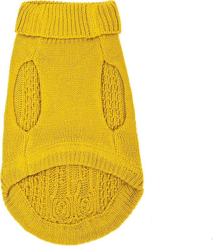 Stretchy Cat Sweater - 17 Colors & 6 Sizes | Snug Winter-Ready Knit for Boy/Girl Cats & Kittens(Dark Yellow, X-Small)
