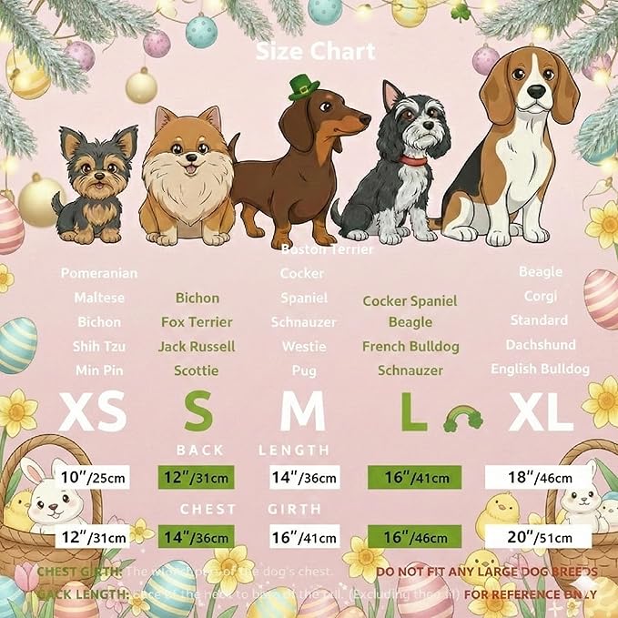 Easter Dog Dress with Pink Bunny Print, Cute Spring Pet Skirt for Small Dogs and Puppies, Soft Comfortable Outfit for Holiday