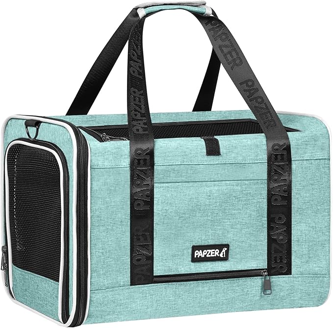 Top Loading Medium Pet Carrier with Privacy Window for Anxiety Cat, Soft-Sided Small Kitten Travel Crate Vet Friendly, Little Dog Bunny Kennel Carry Bag Suitcase, 18x11x11 Teal