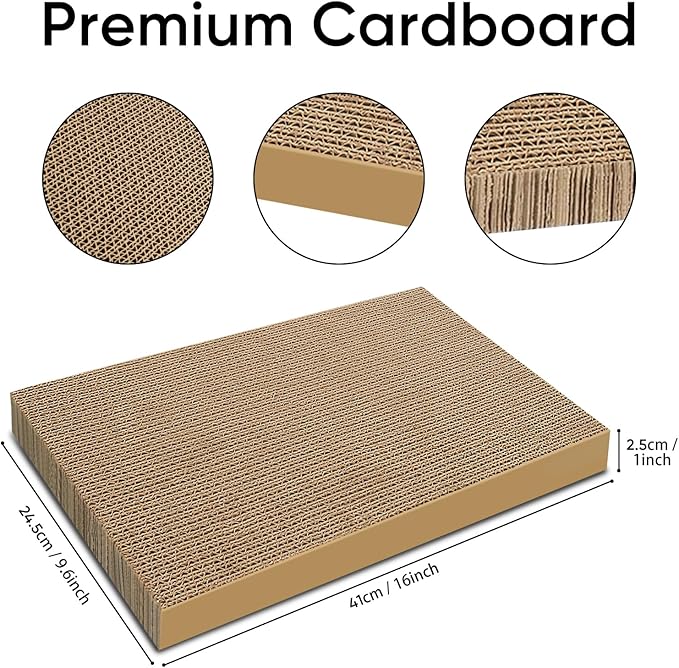 AGYM Cat Scratchers 8 Packs Refill Cat Scratching Pad Cardboard for Indoor Cats and Kitten, Large Size Cat Scratch Pad Board Easy for Cats to Scratch