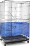 Shappy Large Bird Cage Seed Catcher,Bird Cage Cover Net Skirt Guard,Adjustable Soft Airy Mesh Net for Parrot Parakeet Macaw(118 x 15 Inch/ 300 x 37 cm,Blue)