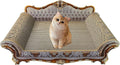 Luxury Cardboard Cat Scratcher Sofa Bed, Couch Shaped Cat Scratching Board, Scratch Lounge with Catnip, Scratcher for Indoor Cats Kittens Kitties Grey