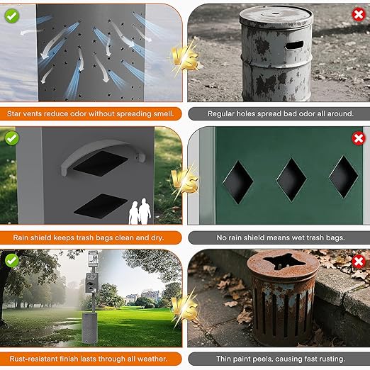 Dog Waste Station Outdoor, Pet Waste Disposal Station Rustproof Aluminum with 10 Gallon Trash Can, 600 Dog Poop Bags & 50 Liners for Parks, Trails, HOA Communities (Black)