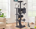 Heavy Duty Cat Tree Tower, 70" Tall Cat Tower for Indoor Cats with Cat Scratching Post with Bed, Cat Condo, Hanging Ball, Multi-Level Cat Climbing Tower Cat Trees Furniture Activity Center, Light Grey
