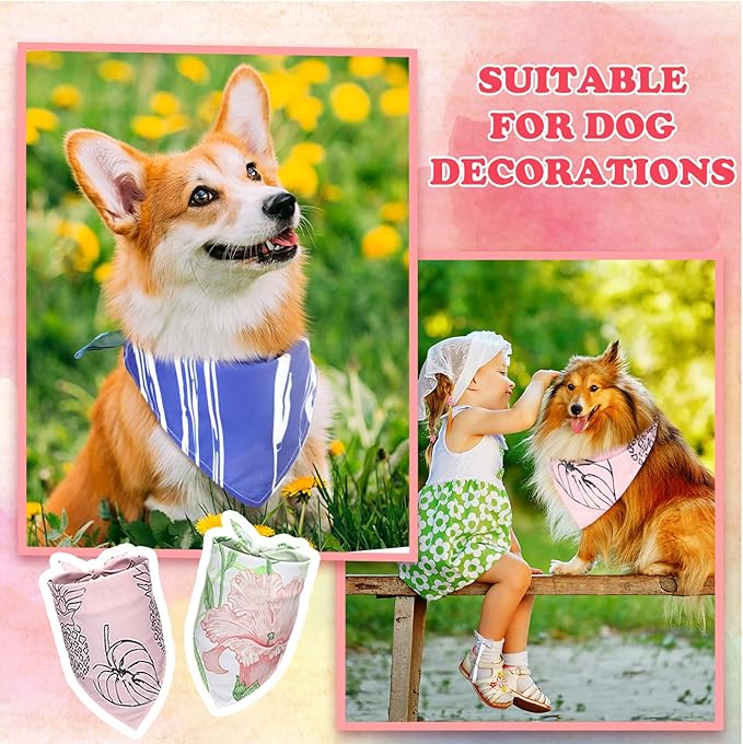 150 Pcs Boho Dog Bandanas Bulk Pet Bibs Colorful Triangle Scarf Pet Boho Bandanas for Medium Large Dogs Spring Summer Birthday Costume Decoration