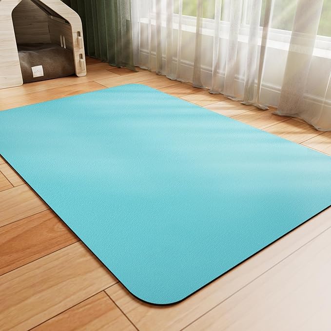 Dog Food Mat - Absorbent Cat Mat for Food and Water, No Stains Pet Feeding Bowl Mat, Easy to Clean Pet Placemats, Quick Dry Dog Water Dispenser Mat for Messy Drinkers | Teal 24"x36"