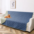 Waterproof Couch Cover for Dogs Washable, Reversible Dog Bed Blanket Pet Sofa Furniture Protector(68x82 Inch, Blue+Green)