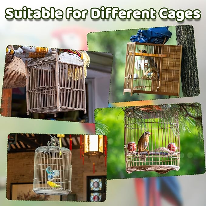Adjustable Bird Cage Cover, 41-67‘’Bird Cage Seed Catcher Guard White Soft Airy Nylon Mesh Net Birdcage Cover Skirt Netting Seed Catcher Birdcage Accessories for Parrot Enclosures Cages