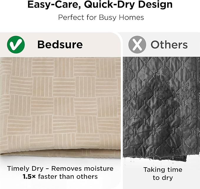 Bedsure Waterproof Couch Cover for Dogs Washable - Waterproof Blanket for Couch Sofa Cozy, Lightweight Furniture Protector for Pet Cat Quick Drying Puppy, Sandy Tan, 30x70IN