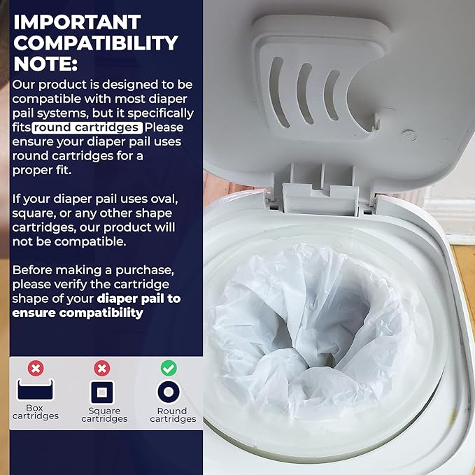 [200M Long] Diaper Pail Refill – Universal for Diaper Disposal Systems | Refill Your Empty Cassette | Fits Diaper Genie, Ubbi & More | Odor-Blocking, Leak-Proof | ELVIDI Brand