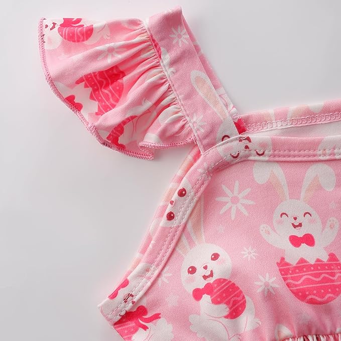 Toddler Baby Girls Summer Clothes Outfits Ruffled Sleeve Dinosaur Shirt Leopard Tops and Shorts Pants Sets 2PCS