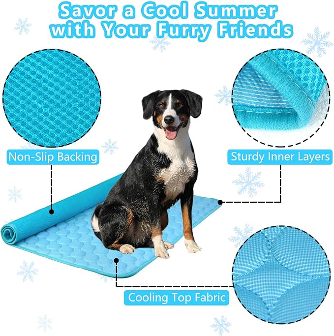 Dog Cooling Mat for Dogs, Pet Cooling Pad Bed for Dog Easy Washable for All Types of Pets and Perfect for Both Indoor and Outdoor Use, Including Car Seats 59" x 40"