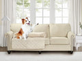 Brilliant Sunshine Premium Calming Dog Bed Mat, Silky Velvet, Removable Washable Cover, Cushion Protector and Couch Covers for Dogs, Pets, Cats, Large, Beige Natural