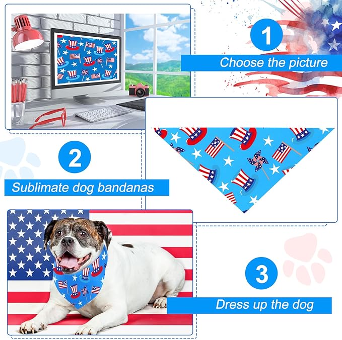 Kacctyen 100 Pieces Dog Bandanas Bulk Plain Blank Heat Transfer Triangle Dog Bibs Washable Adjustable DIY Bandanas Puppy Cat Pets(31.5 x 21.65 x 21.65 Inch)