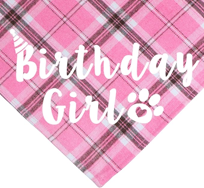 Dog Birthday Party Supplies, Multi Sizes Dog Birthday Hat Crown with Numbers Bandana Girl Bow Tie for Medium Large Dogs Pets (Pink, Large)