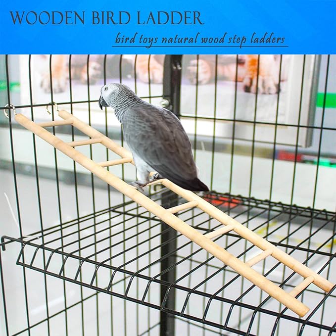 2pcs Bird Wooden Ladder Bird Ladders Wooden Ladder for Bird Cage Parrot Ladder Climbing Toy Birdie Basics (5 & 7 Step)