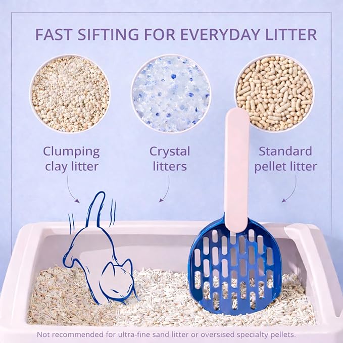 Cat Litter Scoop Sifter, Lightweight & Durable Scooper – Compact Design for Clumping, Pellet & Clay Litter