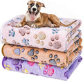 Dono 1 Pack 3 Blankets Soft Fluffy Paw Print Pattern Fleece Pet Blanket Warm Sleep Mat Puppy Kitten Blanket Doggy Mat Paw Print for Animals-23 * 16in