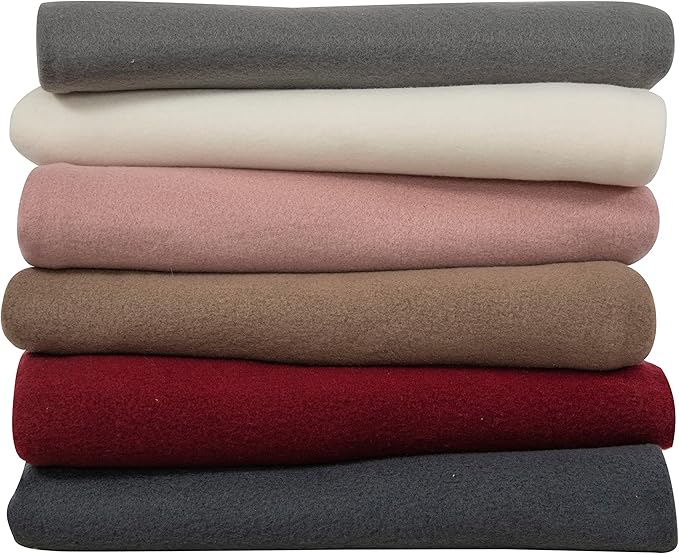 Fleece Throw Blanket Set Bulk for Travel Kids Outdoor Wedding Pet (Assorted #7, Pack of 6 50x60 Inches)