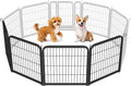 Yaheetech Dog Playpen, 24 inch 4 Panels Dog Pen for Indoor Heavy Duty Puppy Exercise Pen Metal Pet Fence for RV Camping/Yard/Garden