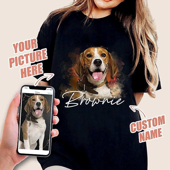 Mit & Mia Custom Your Own Bootleg Rap Shirts for Boyfriend Girlfriend Face Shirt with Photo Gift for Him Her Pet Lovers