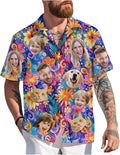 Custom Hawaiian Shirt with Face Photo Picture for Men Women Kids Youth Adult, Tropical Personalized Hawaiian Shirts Gift