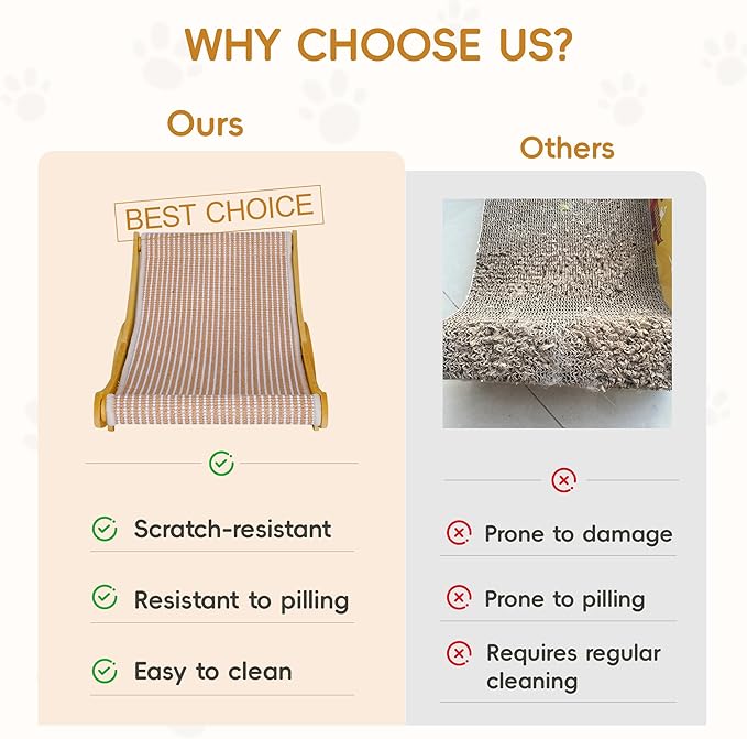 Sisal Cat Scratcher Bed Replacement Mat, Applicable Product Dimensions: 23.6" L x 13" W x 6.3" H