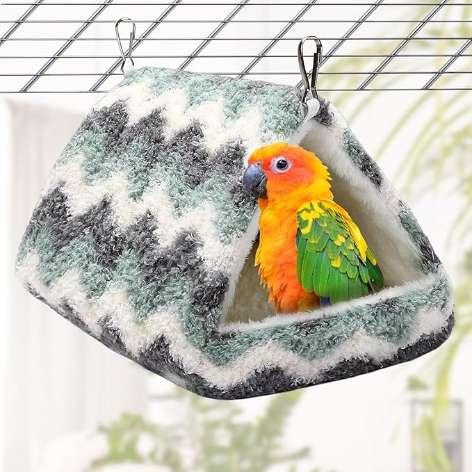 2 Pack Bird Nest House, Hanging Hammock Fluffy Parrots Bird Bed for Cage Bird Plush Nest for Parrot Macaw Budgies Eclectus Parakeet Cockatiels Cockatoo Lovebird