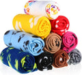 Tatuo 10 Pieces Pet Blankets with Paw Print Dog Cat Fleece Blankets Soft Warm Sleep Mat Pad Bed Cover for Kitten Puppy and Other Small Animals, 24 x 28 Inch(Vibrant Color)