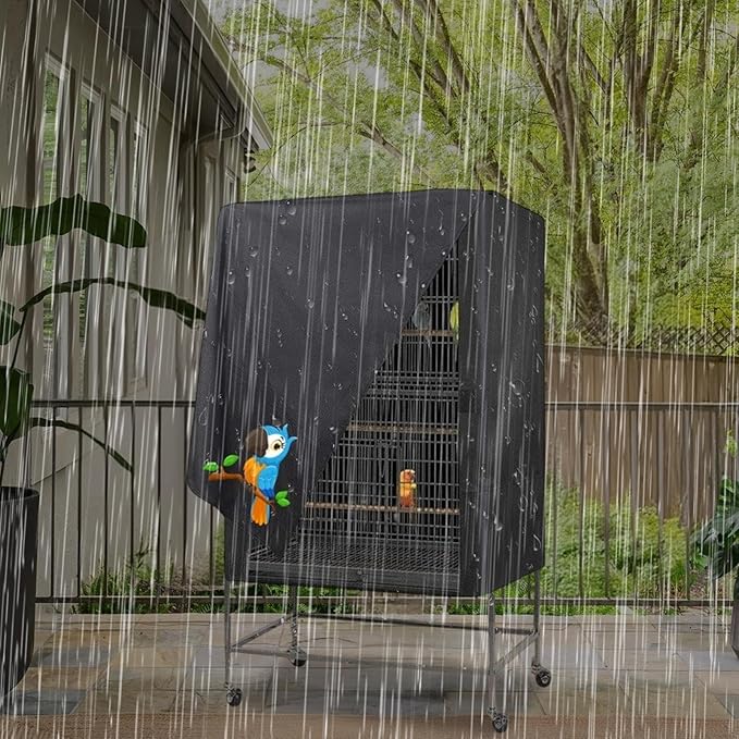 Bird Cage Cover,Pet Cage Cover,100% Shading Oxford Cloth, Bird Cages Covers, Sun Protection Breathable Waterproof Oxford Cloth Pet Covers for Cats Birds Small Animals, Machine