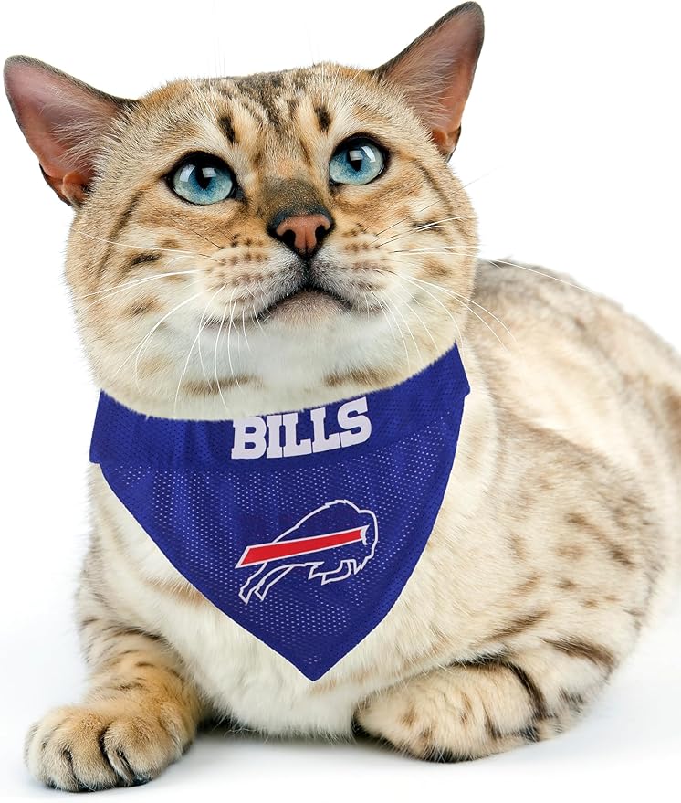 Pets First NFL Buffalo Bills Reversible Bandana Size XX-Large for Dogs & Cats. 2 Sided Sports Bandana, Premium Embroidery Team Logo, Many NFL Teams Available