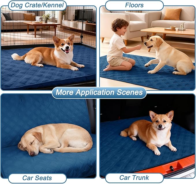 hyha Waterproof Dog Blanket, Reversible Pet Bed Blanket, Soft Sofa Couch Cover for Dogs Washable, Waterproof Pet Couch Covers for Sofa Puppy Cats Furniture Protector(40"x70", Navy Blue/Navy Blue)