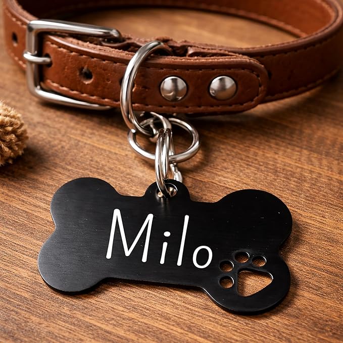 Ultra Joys Dog Tags Personalized for Pets - Hollow Paw Custom Pet ID Tag - Engraved Dog Tag for Small Dogs - Custom Your Own