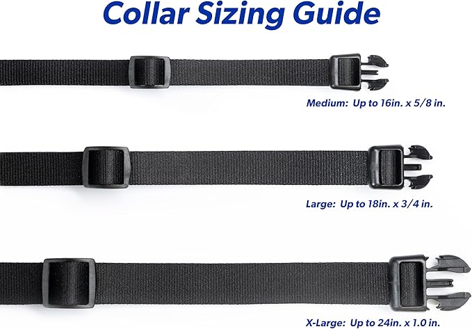 MS-5 Automatic Pet Door Collar, Genuine High Tech Pet Brand Dog Collar for Power Pet Doors - Deluxe Strap (Black, Large) - DC-BLK-MS5-L